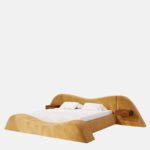 curved platform luxury bed, ozel uretim contemporary karyola, sculptural modern bedroom furniture, organic form designer yatak, soft minimal luxury karyola