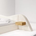 curved platform luxury bed, ozel uretim contemporary karyola, sculptural modern bedroom furniture, organic form designer yatak, soft minimal luxury karyola
