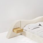 curved platform luxury bed, ozel uretim contemporary karyola, sculptural modern bedroom furniture, organic form designer yatak, soft minimal luxury karyola