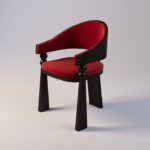 red lacquer designer chair, collectible contemporary sandalye, ozel uretim luxury dining chair, sculptural black wood chair, modern gallery style sandalye