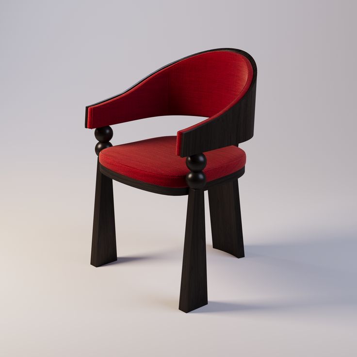 red lacquer designer chair, collectible contemporary sandalye, ozel uretim luxury dining chair, sculptural black wood chair, modern gallery style sandalye