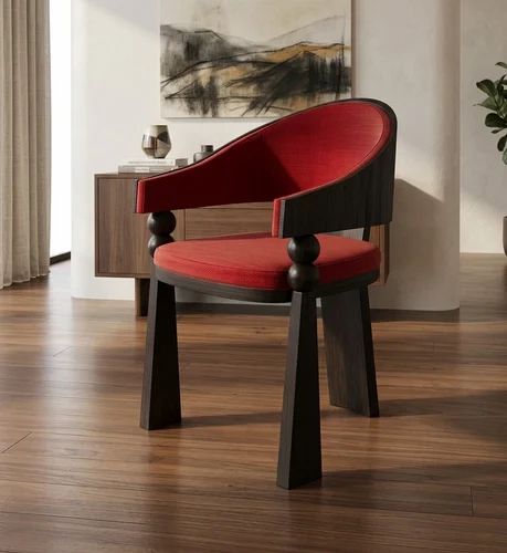 red lacquer designer chair, collectible contemporary sandalye, ozel uretim luxury dining chair, sculptural black wood chair, modern gallery style sandalye