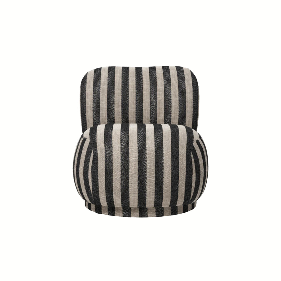 rico piccolo berjer, çizgili boucle lounge chair, swivel contemporary berjer, özel üretim sculptural koltuk, collectible design lounge chair