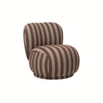 rico piccolo berjer, çizgili boucle lounge chair, swivel contemporary berjer, özel üretim sculptural koltuk, collectible design lounge chair