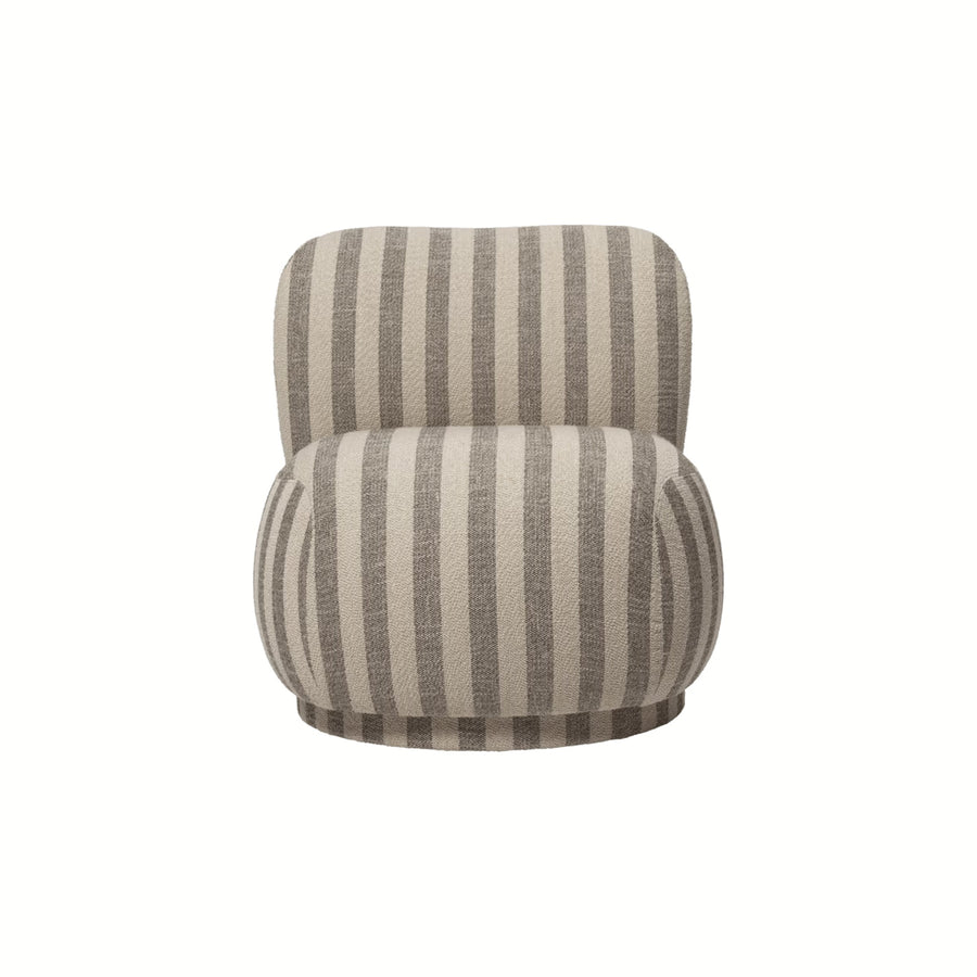 rico piccolo berjer, çizgili boucle lounge chair, swivel contemporary berjer, özel üretim sculptural koltuk, collectible design lounge chair