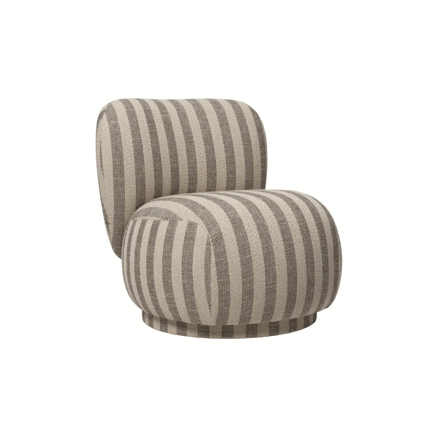 rico piccolo berjer, çizgili boucle lounge chair, swivel contemporary berjer, özel üretim sculptural koltuk, collectible design lounge chair