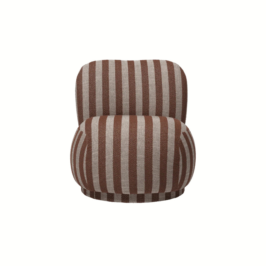 rico piccolo berjer, çizgili boucle lounge chair, swivel contemporary berjer, özel üretim sculptural koltuk, collectible design lounge chair