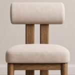 rolven sandalye, silindirik sırtlı sandalye, masif meşe dining chair, özel üretim contemporary sandalye, sculptural modern chair