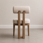 rolven sandalye, silindirik sırtlı sandalye, masif meşe dining chair, özel üretim contemporary sandalye, sculptural modern chair