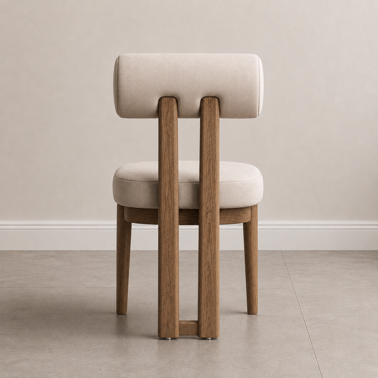 rolven sandalye, silindirik sırtlı sandalye, masif meşe dining chair, özel üretim contemporary sandalye, sculptural modern chair