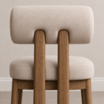 rolven sandalye, silindirik sırtlı sandalye, masif meşe dining chair, özel üretim contemporary sandalye, sculptural modern chair