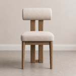 rolven sandalye, silindirik sırtlı sandalye, masif meşe dining chair, özel üretim contemporary sandalye, sculptural modern chair