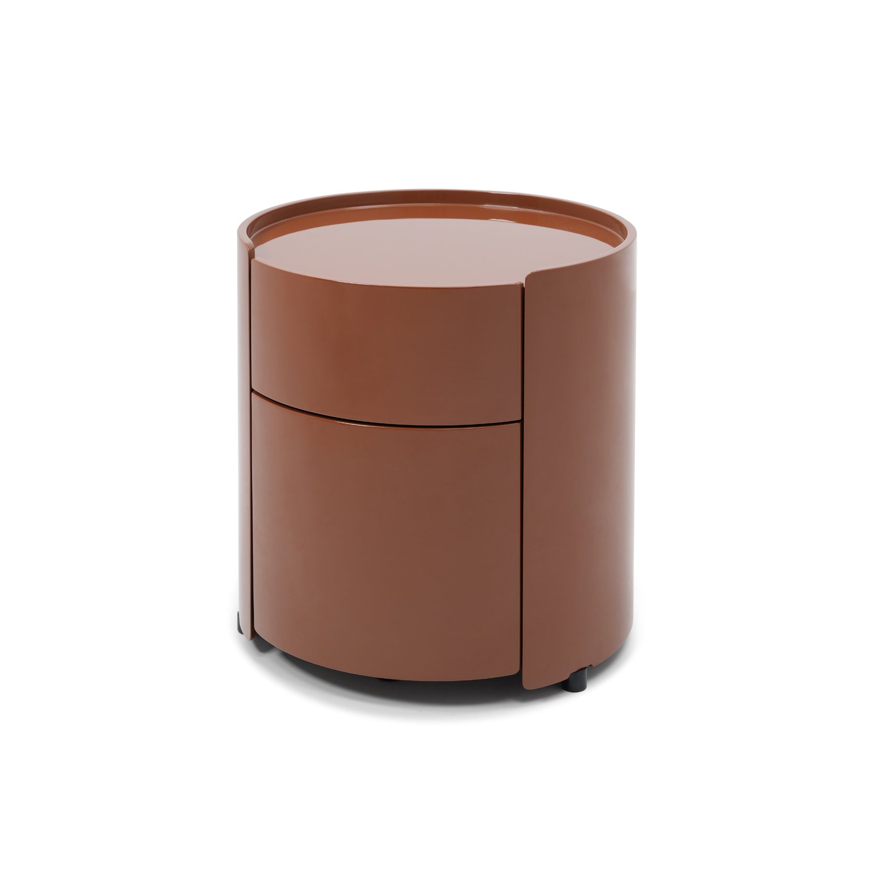 rondo komodin, cylindrical modern komodin, lake bedside table, özel üretim luxury komodin, sculptural contemporary komodin