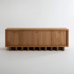 tigora büfe, oyma meşe büfe, contemporary sideboard, özel üretim ahşap büfe, sculptural modern büfe