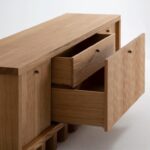 tigora büfe, oyma meşe büfe, contemporary sideboard, özel üretim ahşap büfe, sculptural modern büfe