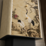 tsuru şifonyer, sanatsal luxury drawer cabinet, özel üretim oriental mobilya, contemporary collectible şifonyer, dekoratif panel dresser