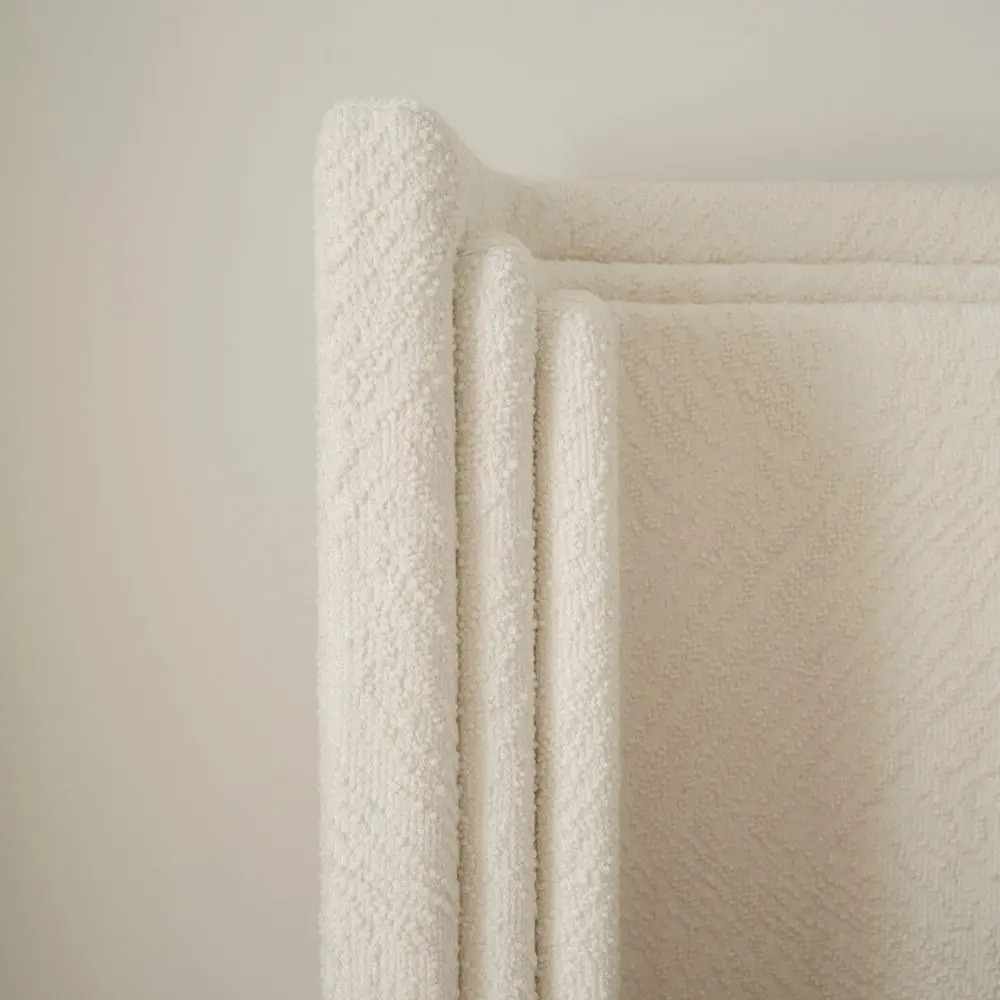 kanat başlıklı karyola, boucle kumaş yatak, özel üretim karyola, çevresel yatak başlığı, ısmarlama luxury bed frame