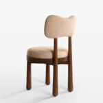 whiper sandalye, modern ahşap sandalye, özel üretim dining chair, sculptural sırtlı sandalye, contemporary meşe sandalye
