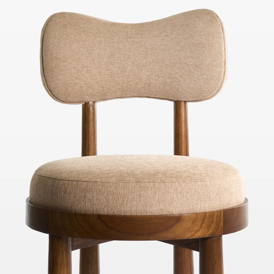 whiper sandalye, modern ahşap sandalye, özel üretim dining chair, sculptural sırtlı sandalye, contemporary meşe sandalye